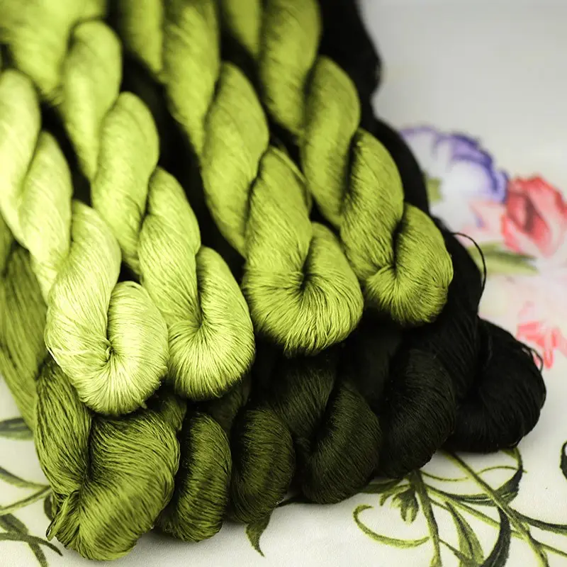 Hilo de seda de morera Natural chino Color 41-50 hilo de bordado de seda de punto de alta calidad para puntada
