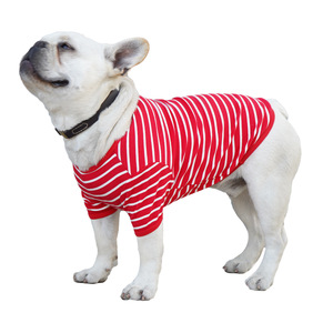 Chemise rayée pour chiens, rouge et blanc, gilet d'été fin, vêtements anti-chute pour animaux de compagnie, bouledogue français, Bichon Frise, Corgi, Shiba Inu - Product Image 5