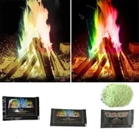 Sachets de feu de joie de feu magique de poudre de flammes colorées de 30g Pyrotechnie Tours de magie Camping en plein air Randonnée Outils de survie