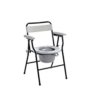 重量轻的医疗电器钢椅带桶带靠背高品质最便宜的便器椅子钢便器椅子