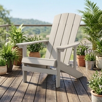 Chaise Adirondack en HDPE à texture de grain de bois moderne, résistante aux intempéries, pour jardin, cour, villa, parc