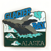 Aimant de réfrigérateur en forme de morue de l'Alaska en gros, aimant de réfrigérateur blanc en forme d'ours polaire, aimant de réfrigérateur de pêche, aimants de souvenir en métal personnalisés de l'Alaska