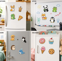 Aimants de réfrigérateur personnalisés en acrylique, collection de personnages de dessins animés mignons, découpe de 3 mm, impression UV, bords polis, directement de l'usine