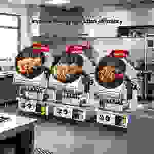 Machine à frire automatique en acier inoxydable 304, <span class=keywords><strong>robot</strong></span> de cuisson rotatif à gaz ou électrique pour restaurant, riz frit et nouilles - Product Image 1