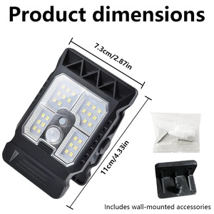 Luces Solares con Clip para Exteriores, Impermeables, 28 LED, Sensor de Movimiento, <span class=keywords><strong>3</strong></span> Modos, <span class=keywords><strong>3</strong></span> Métodos de Montaje, Luces de Seguridad Solares para Cercas - Product Image 2