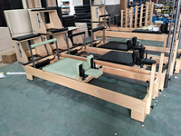 Ensemble Pilates 5 pièces, machine Pilates Reformer, lit Pilates en bois blanc pour la maison et le studio, pratique de 100 types d'exercices.