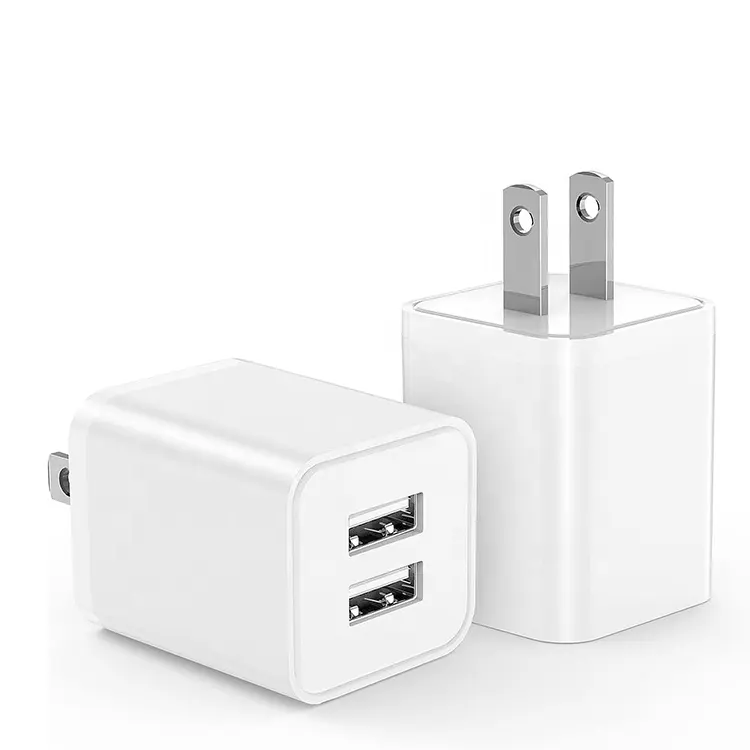 Charge rapide 5V 2.4A double ports USB Mini adaptateur US Plug chargeur mural pour téléphone portable