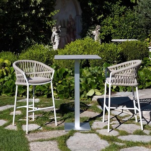 Nordic Rope Rattan aluminum Waterproof Dinning <b>Chair</b> Patio Restaurant Aluminium Stackable Outdoor bar <b>Chair</b> for Garden hotel - Product Image 3