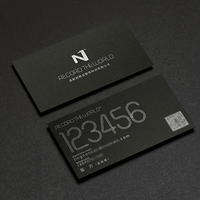 Papier d'art de haute qualité doux au toucher épais carte noire gaufrage en relief feuille d'or Texture de velours cartes de visite personnalisées au toucher de velours