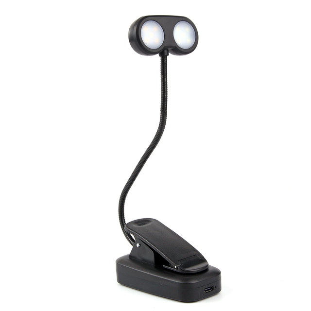 Rechargeable USB LED Eye Protection Plastic Shade Clip on Book Lamp Small Bedroom Student Dormitory