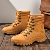 Bottes tactiques en PU respirantes à tige haute pour hommes et femmes, idéales pour l'entraînement en plein air et la randonnée