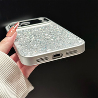 Coque de téléphone de luxe pour femme avec strass brillants et grand miroir, protection intégrale de l'objectif de la caméra pour iPhone 18 17 16 Pro Max 15 Pro