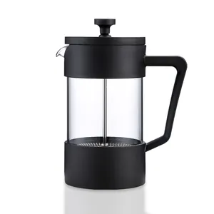 Hot sale mini manual high borosilicate glass with lid French press coffee maker supplier can accept customization