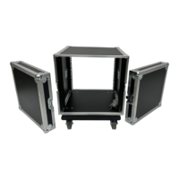 Rak Amplifier 10U Custom OEM/ODM dengan Roda, Flight Case, Tahan Air IP67, Garansi 3 Tahun, Pintu Depan/Belakang yang Dapat Disatukan