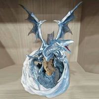 Figurine Dragon Blanc aux Yeux Bleus MX, Statue GK Tendance Anime, Cadeau pour Décoration de Table, Modèle de Scène