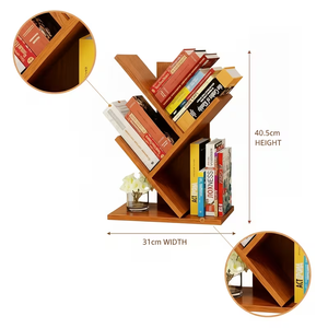 Tree <strong>Bookshelf</strong> 3 Shelf Desktop Organizer Y Shaped Office Storage Rack Adjustable Wood Display Shelf <strong>Small</strong> <strong>Bookshelf</strong> for Bedroom - Product Image 3
