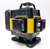 4D 16 lignes 360 °   Niveau laser vert auto-nivelant haute luminosité avec batterie rechargeable 3600 mAh et trépied pour la construction