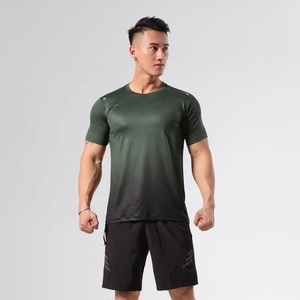 Ropa de equipo personalizada para hombre, camiseta de secado rápido para correr, deportes, gimnasio, Yoga, camiseta de maratón de cuello redondo - Product Image 3