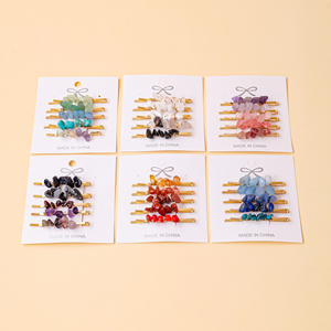 Juego <span class=keywords><strong>de</strong></span> Horquillas con Cristales Naturales al por Mayor, Accesorios para el Cabello Frescos y Delicados para Mujeres y Niñas, Regalo para Fiestas - Product Image 5