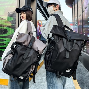Multi-Purpose Trendy Roll-Up Oxford Backpack with Zipper Closure Lightweight Durable 34.8L Capacity for Fitness Sports Daily Use - Product Image 5