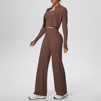 Ensemble de sport athleisure 3 pièces pour femme, uni, écologique, ultra-confortable, taille haute, extensible dans quatre directions, respirant, pour le yoga
