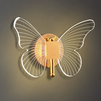 Applique murale à LED de style papillon avec éclairage moderne adaptée aux hôtels, au chevet, aux chambres et aux murs de télévision de style nordique