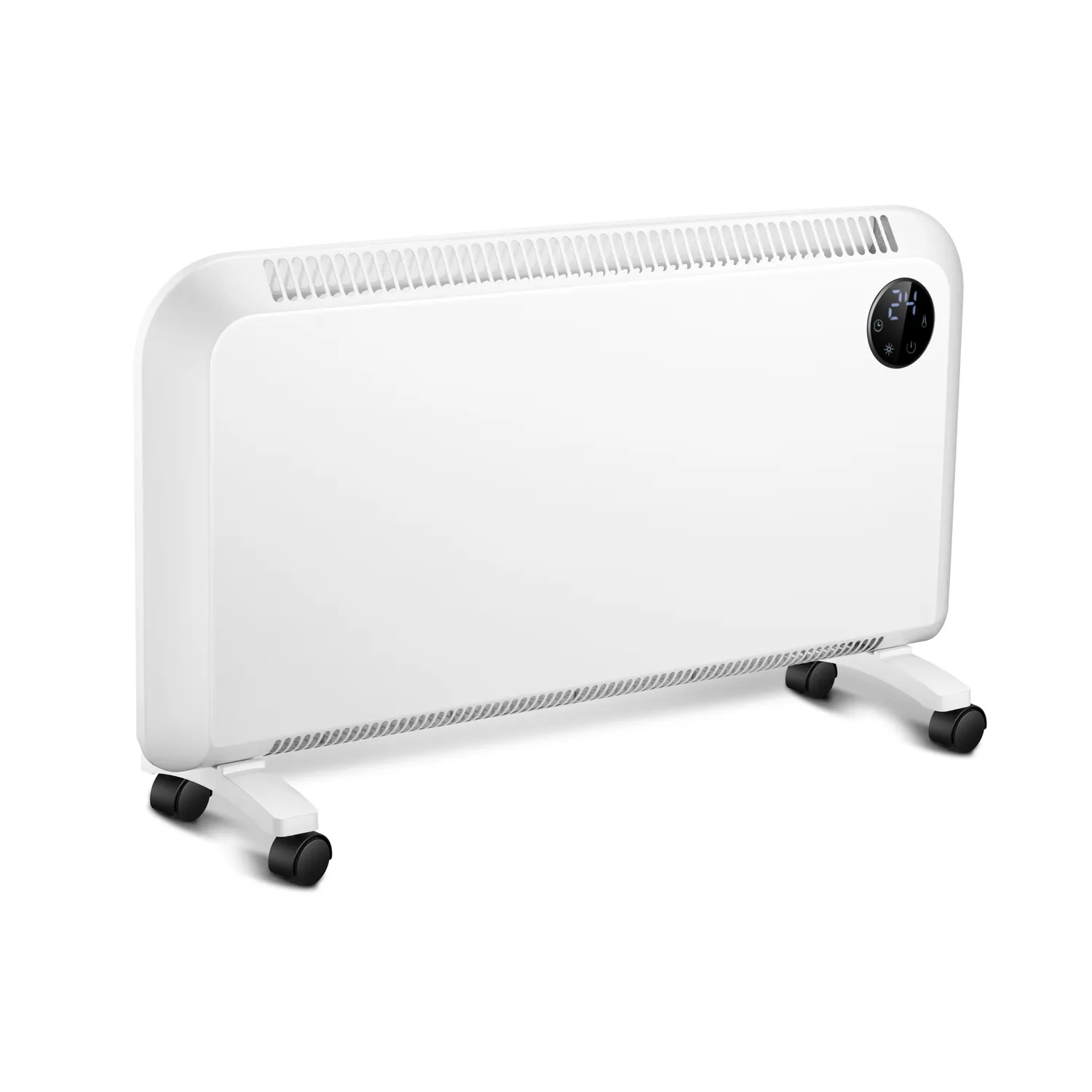 1000W 2000W Led Display Heater Electric Convector Heater Wheels And Wall Mounted Heaters With 24H-Timer