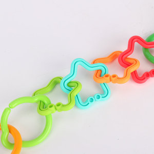 Mainan Bayi Plastik, Aksesori Perjalanan Cincin Teether Link Loop Bulat Menghubungkan untuk Kursi Mobil dan Kereta Dorong - Product Image 5