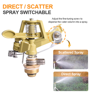 1/2 Zoll 3/4 Zoll Landwirtschaftliches Metall-Sprinkler-Bewässerungssystem 360° Getriebe-Antrieb Verstellbarer Rotierender Garten- und Rasensprinkler - Product Image 3