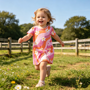 Robe T-shirt une pièce personnalisée pour filles et enfants avec motifs imprimés pour le printemps, l'automne et l'été ODM - Product Image 1