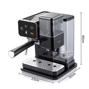 Cafetera Semiautomática Compacta con Manómetro, Preparación Individual o Doble, Tanque de Agua Extraíble, Cafetera Espresso de Escritorio - Product Image 3