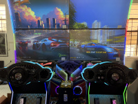 Machine de jeu de course automobile simulateur de dessin animé Toda pour 2 joueurs