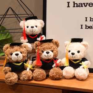 Ours en peluche personnalisé avec chapeau de docteur, jouet en peluche pour enfants, cadeau de saison de remise des diplômes, ours étudiant, OEM ODM - Product Image 3