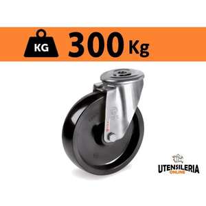 Roue thermodurcissable 67 avec support en acier inoxydable NLX et trou de fixation, 300 kg - Product Image 6