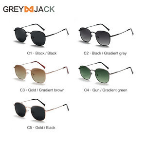 Lunettes de soleil Grey Jack, monture en métal, polarisées UV400, unisexes, mode, protection solaire, conduite en plein air, cyclisme - Product Image 1