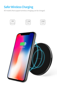 <span class=keywords><strong>Chargeur</strong></span> sans fil rapide universel à <span class=keywords><strong>induction</strong></span>, station de bureau circulaire pour téléphone portable, table de chevet à domicile - Product Image 3
