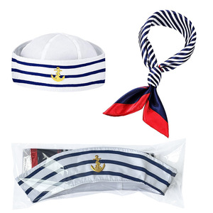 Chapeau de <span class=keywords><strong>marin</strong></span> blanc, casquette de capitaine de <span class=keywords><strong>marin</strong></span> pour hommes, femmes, filles, garçons, bébés, tout-petits, adultes, accessoire de costume - Product Image 1