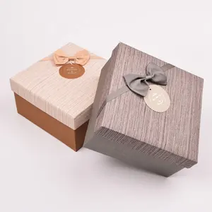 スクエアギフトエリートボックス女性クォーツ時計包装蝶結び付き小財布紙箱