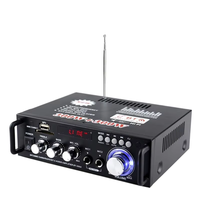 Amplificateur HiFi BT-298A 40W+40W 2.0 canaux avec lecteur USB, radio et mini amplificateur 12V/220V pour karaoké et usage domestique