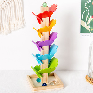 CPC CE EN71 Wooden Rolling Ball Music <strong>Tree</strong> Montessori Educational Rainbow <strong>Marble</strong> <strong>Tree</strong> Tracking Toys for Kids - Product Image 1