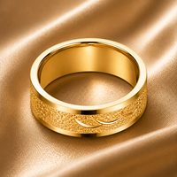 JLM Bestseller Maßgefertigter 18K Vergoldeter Titan-Stahl Matt Sandgestrahlter Ring für Männer Frauen Unisex Ehering Schmuck