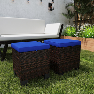 DB 2 pièces en osier poufs d'extérieur meubles élégants pour patio ou jardin - Product Image 1