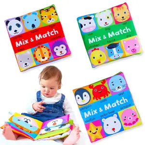 Soft Activity Baby Book Mix and Match Build animals Face baby toys