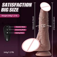Gode électrique chauffant marron de 8.46 pouces Jouets sexuels de stimulation du point G anal vaginal pour hommes et femmes Jouet sexuel pour hommes Consolador