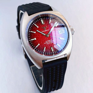 Orologio Subacqueo Tandorio NH35A 10atm per Uomo, Vetro Zaffiro Bombato AR, Data, Acciaio 36MM, Nero/Rosso/Verde - Product Image 2
