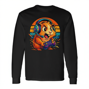 T-shirt à manches longues Guinea Pig Gamer, design de jeux vidéo pour les joueurs et les amoureux des animaux - Product Image 2