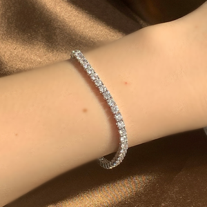 Pulsera y Brazaletes de Diamantes Cultivados en Laboratorio Solen Tenth, Corte Redondo, Chapado en Oro de 14K, DEF VS VVS, para Regalos - Product Image 6