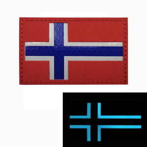 Fourniture <span class=keywords><strong>broderie</strong></span> et découpe Laser réflexion infrarouge crâne norvégien drapeau Badge lumineux Norvège drapeau tactique moral Patch - Product Image 4