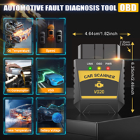 Inalámbrico para Bluetooth Elm327 1,5 OBD2 V020 All-Vehicle 12V Engine OBD II Máquina de diagnóstico Lector de código Herramientas de escaneo para automóvil