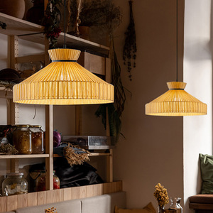 Lustre de couleur crème E27, lampe suspendue ronde Led pour salon, chambre à coucher, Restaurant, Bar, décoration de la maison - Product Image 1